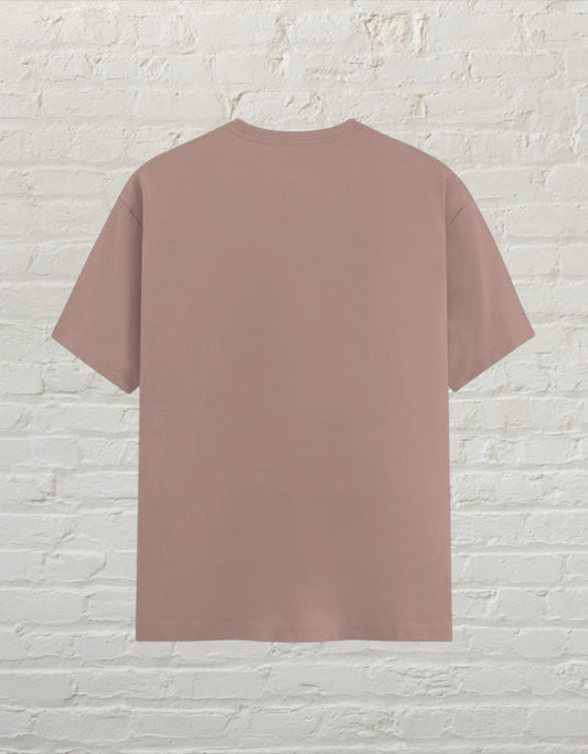 CoreTeez unisex cotton t-shirt in a mushroom colour, shown from the back.