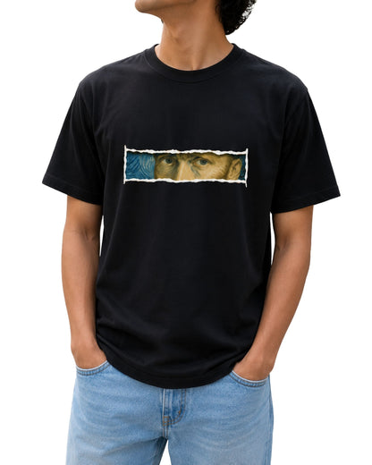 Van Gogh inspired artistic eyes graphic unisex T-shirt by Coreteez black