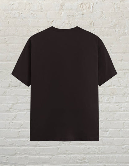 CoreTeez unisex crew neck t-shirt in coffee brown cotton, back view 