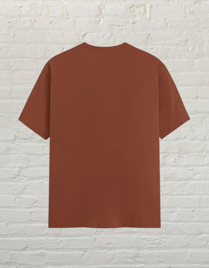 Back view of a plain copper CoreTeez unisex cotton t-shirt.