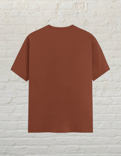 Back view of a plain copper CoreTeez unisex cotton t-shirt.