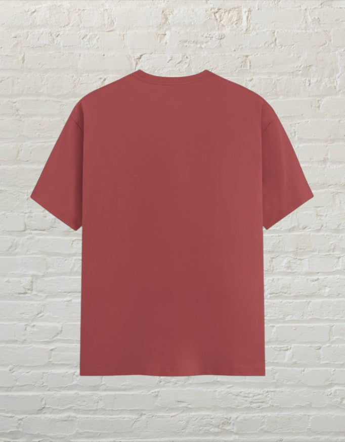 CoreTeez unisex coral cotton t-shirt, back view, plain design.