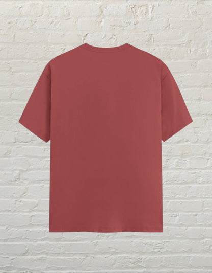 CoreTeez unisex coral cotton t-shirt, back view, plain design.