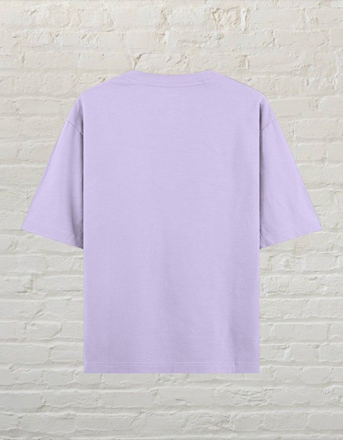 CoreTeez unisex oversized lavender cotton t-shirt, back view.