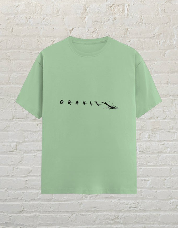 CoreTeez unisex jade cotton graphic t-shirt with minimalist Gravity text design .