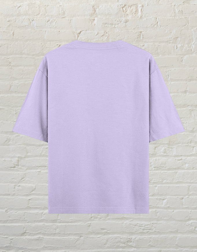 CoreTeez unisex oversized cotton t-shirt in lavender, back view