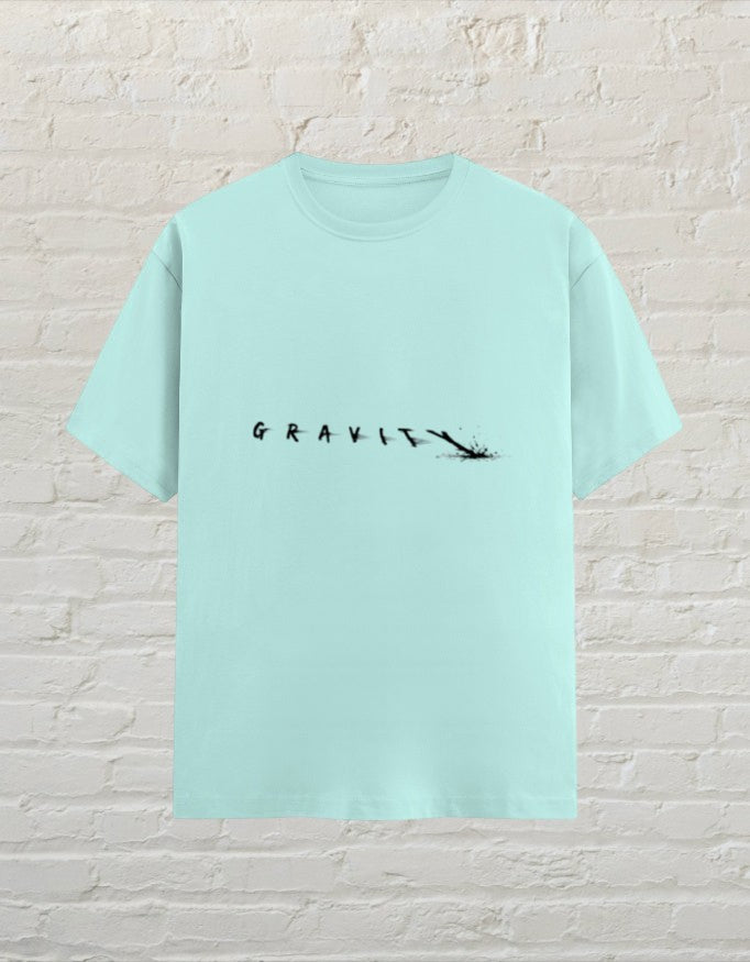 CoreTeez unisex mint cotton graphic t-shirt with minimalist black Gravity text design