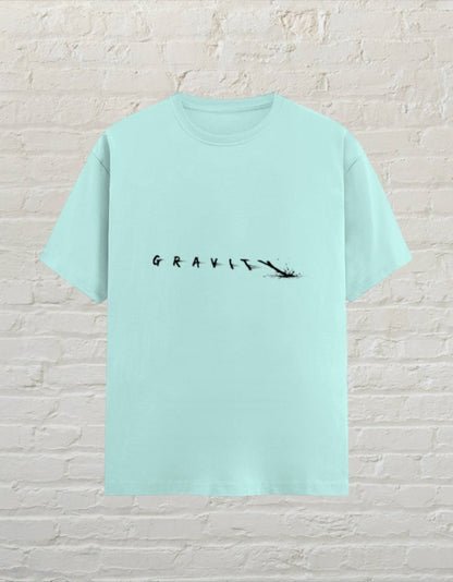 CoreTeez unisex mint cotton graphic t-shirt with minimalist black Gravity text design