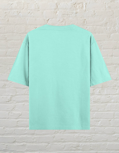 CoreTeez unisex oversized cotton t-shirt in mint, back view 