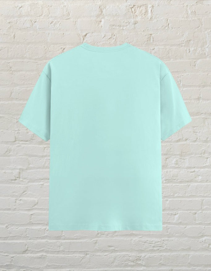 Back view of a plain mint CoreTeez unisex cotton t-shirt 