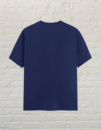 CoreTeez royal blue unisex cotton t-shirt, back view, plain design.