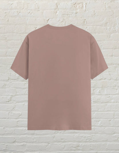 CoreTeez unisex cotton t-shirt in a mushroom colour, shown from the back.