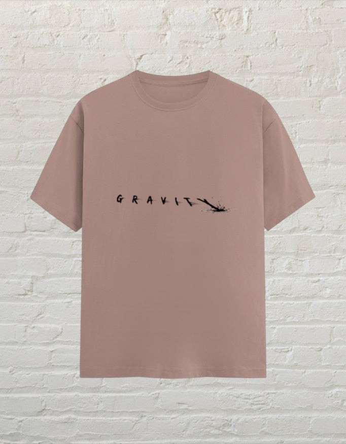 CoreTeez unisex mushroom cotton t-shirt featuring a minimalist Gravity graphic print 