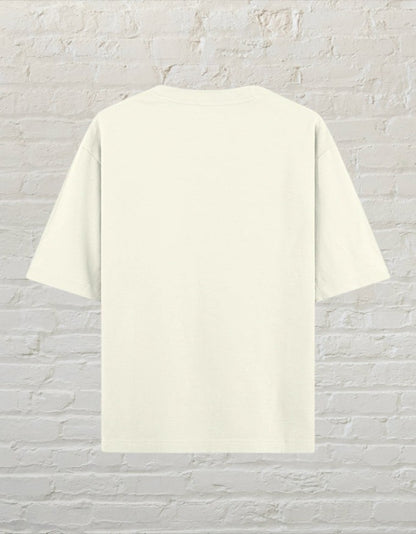 Tokyo travel graphic unisex oversized T-shirt with artistic city typography and sunset-inspired artwork Off White