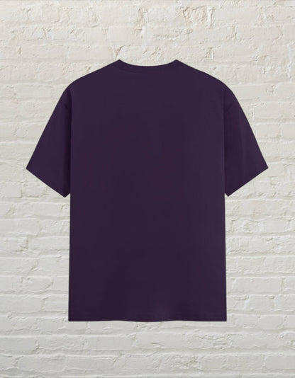 CoreTeez unisex minimalist purple cotton t-shirt, back view.