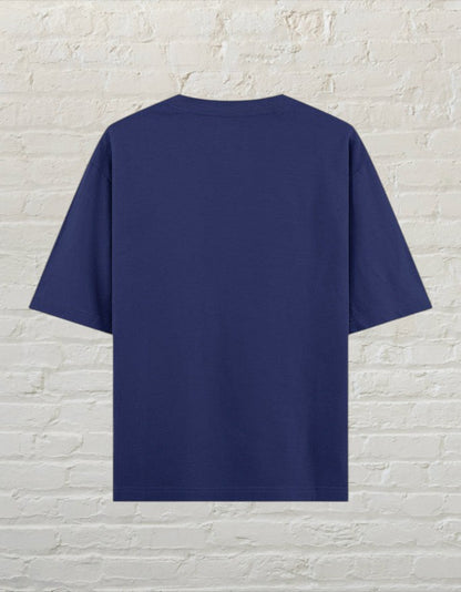 CoreTeez unisex oversized royal blue cotton T-shirt, back view.