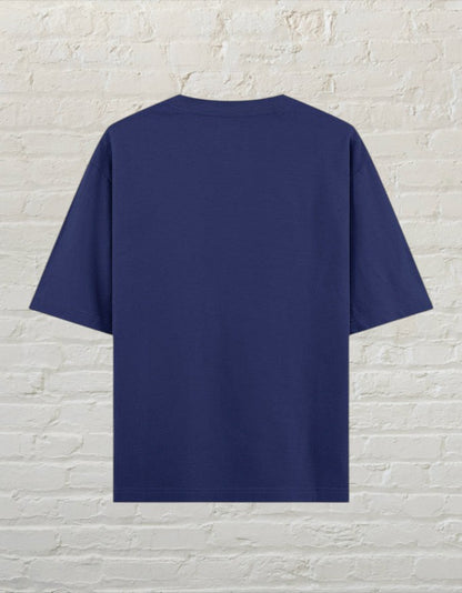 CoreTeez unisex oversized Royal Blue cotton t-shirt, back view